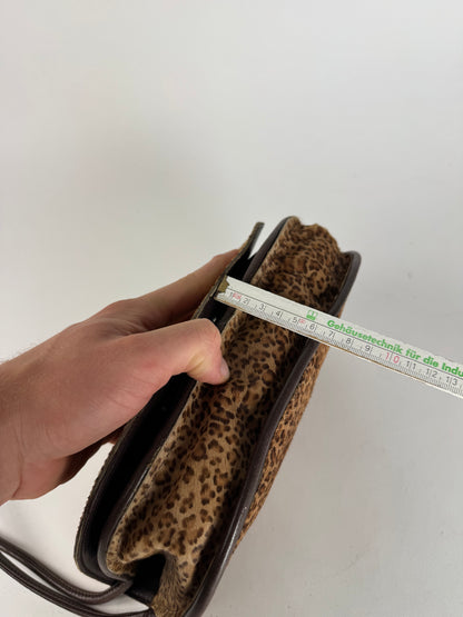 Vintage Bottega Veneta Fur Leather Bag Leopard Brown