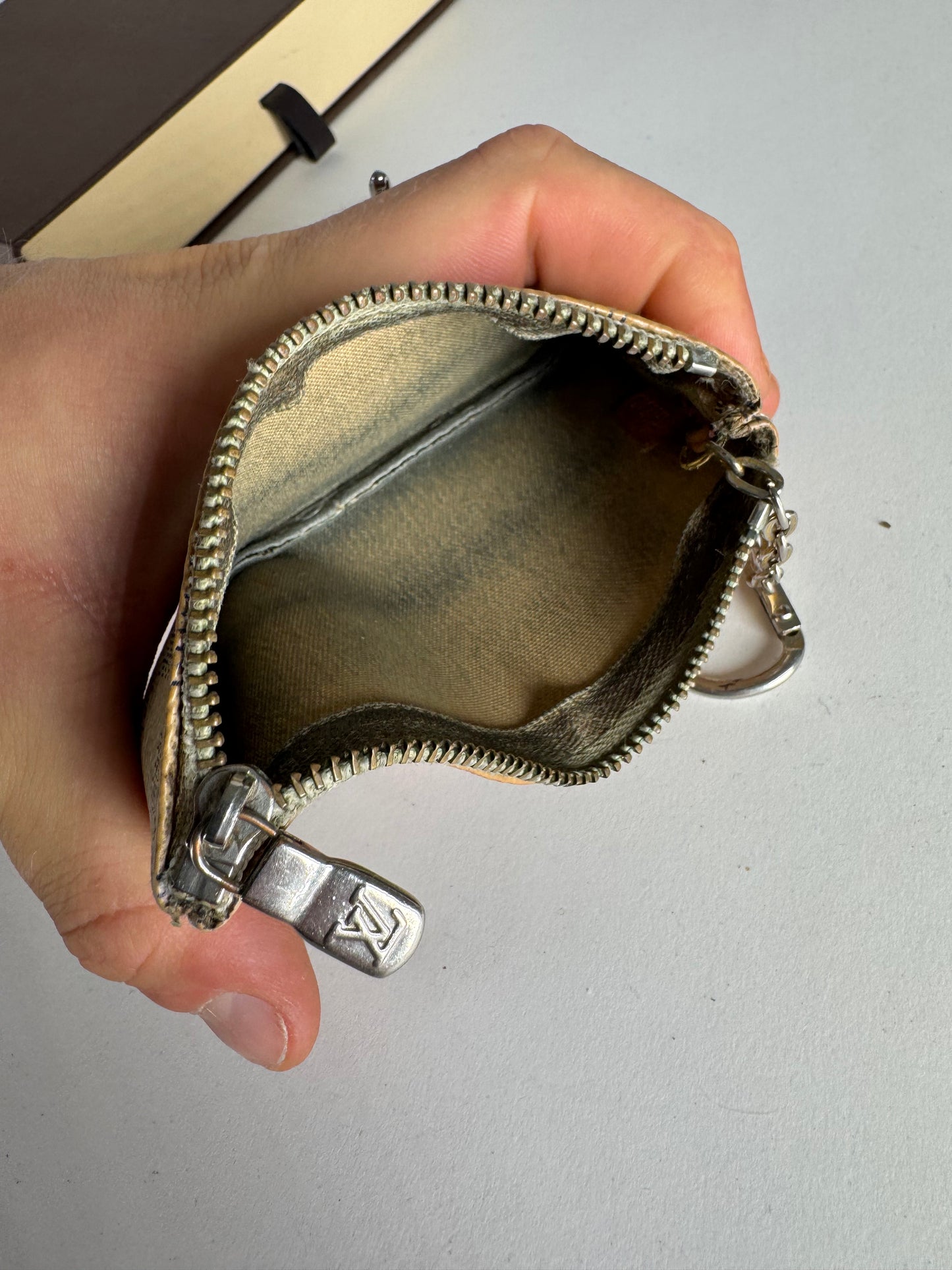 Vintage Louis Vuitton Keychain Card Holder Damier White