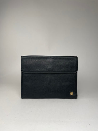 Vintage Givenchy GV3 Leather Clutch Black