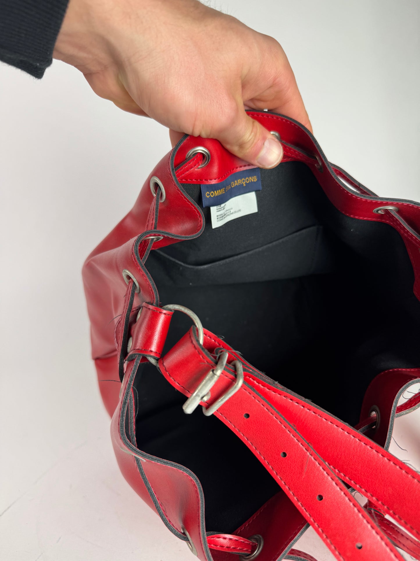 Vintage Comme Des Garçons Shoulder Bucket Bag Red