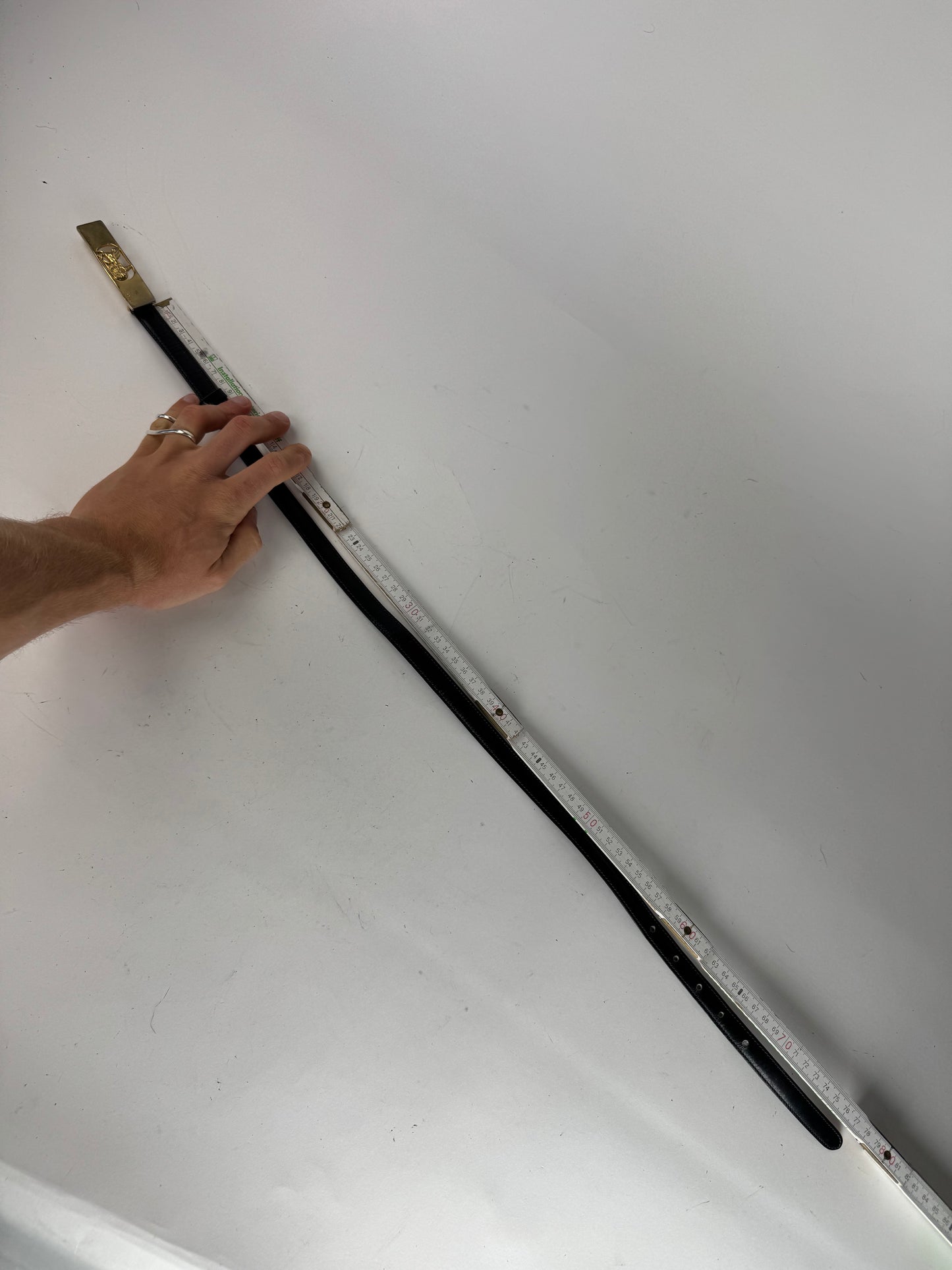 Vintage Celine Paris Leather Belt Black