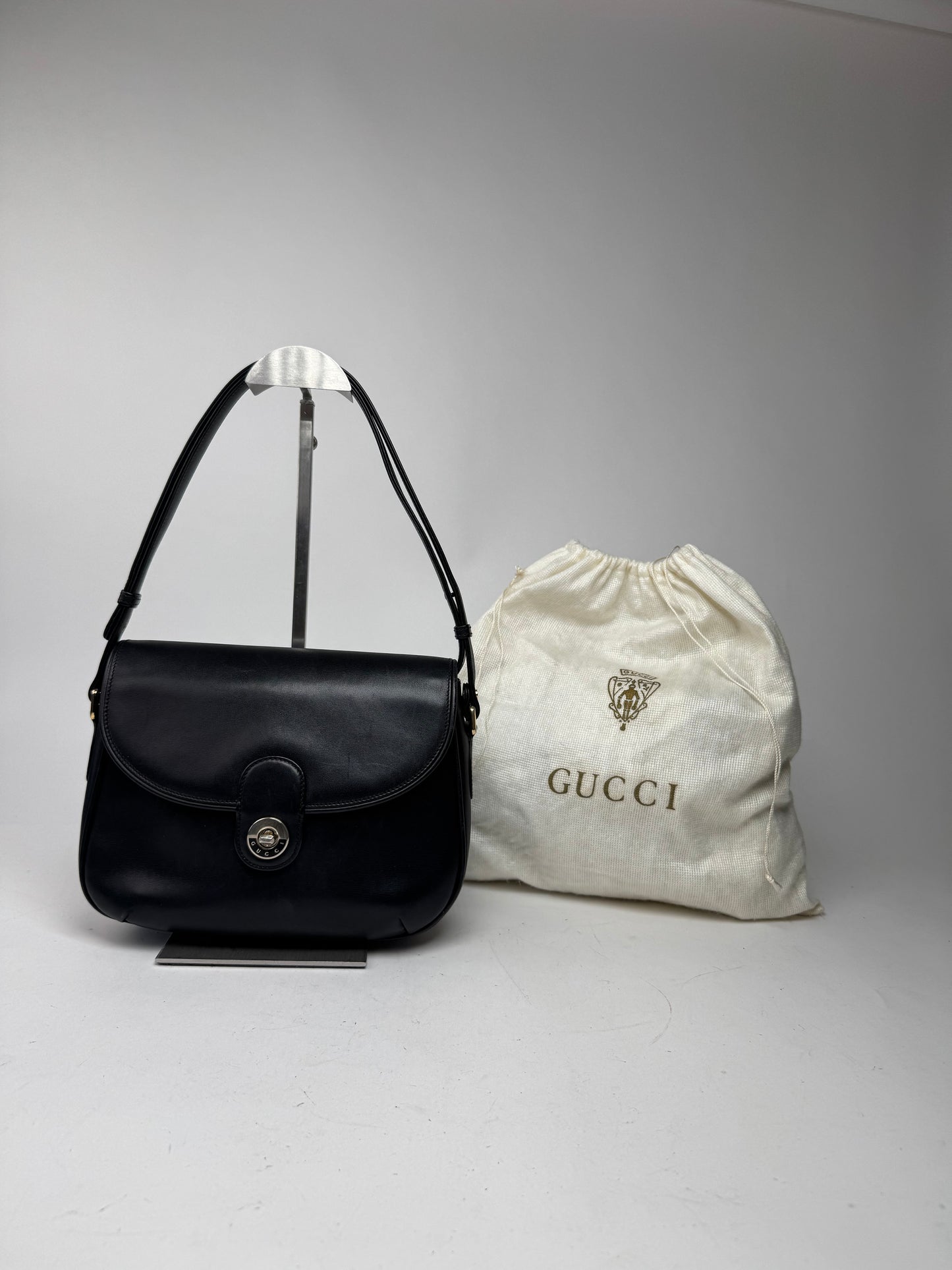 Vintage Gucci 2 Way Leather bag black