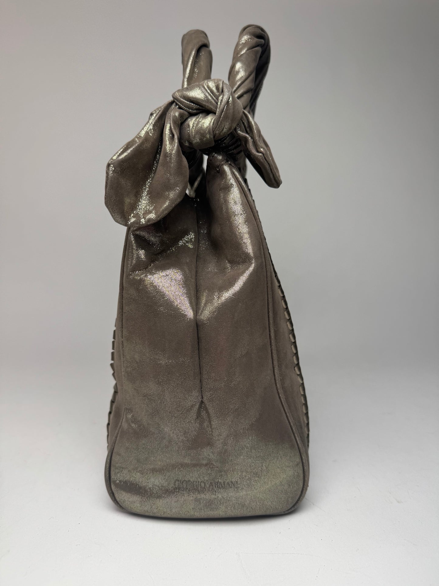 Vintage Giorgio Armani Leather Bag Silver