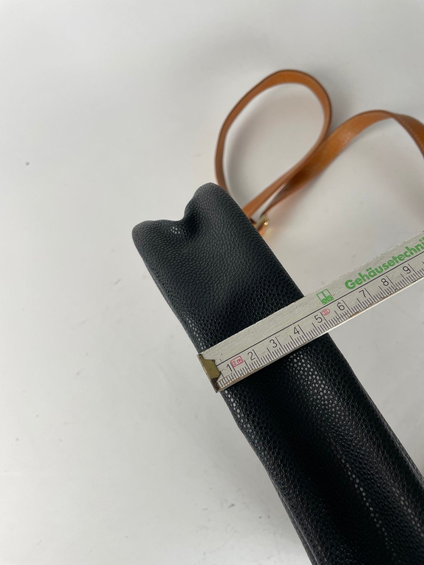 Vintage Courreges Paris Leather Crossbody Bag Black Brown