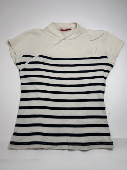 Vintage Jean Paul Gaultier Top white Navy Striped 38/M