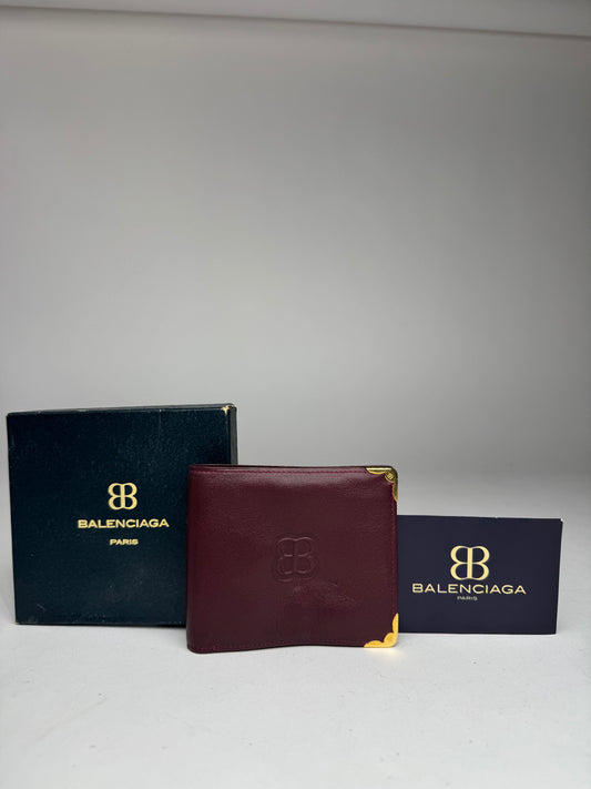 Vintage Balenciaga Leather Wallet burgundy