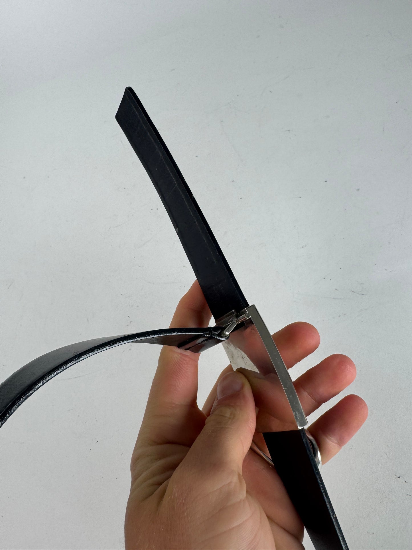 Vintage Prada Leather Belt Black