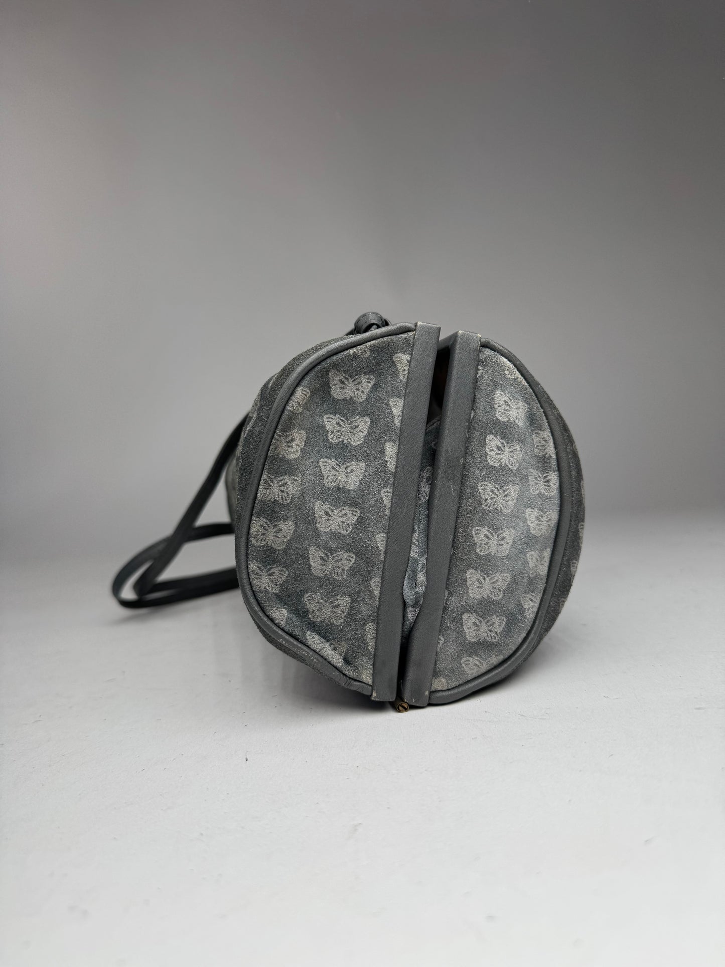 Vintage Bottega Veneta Suede Monogram Bag Grey