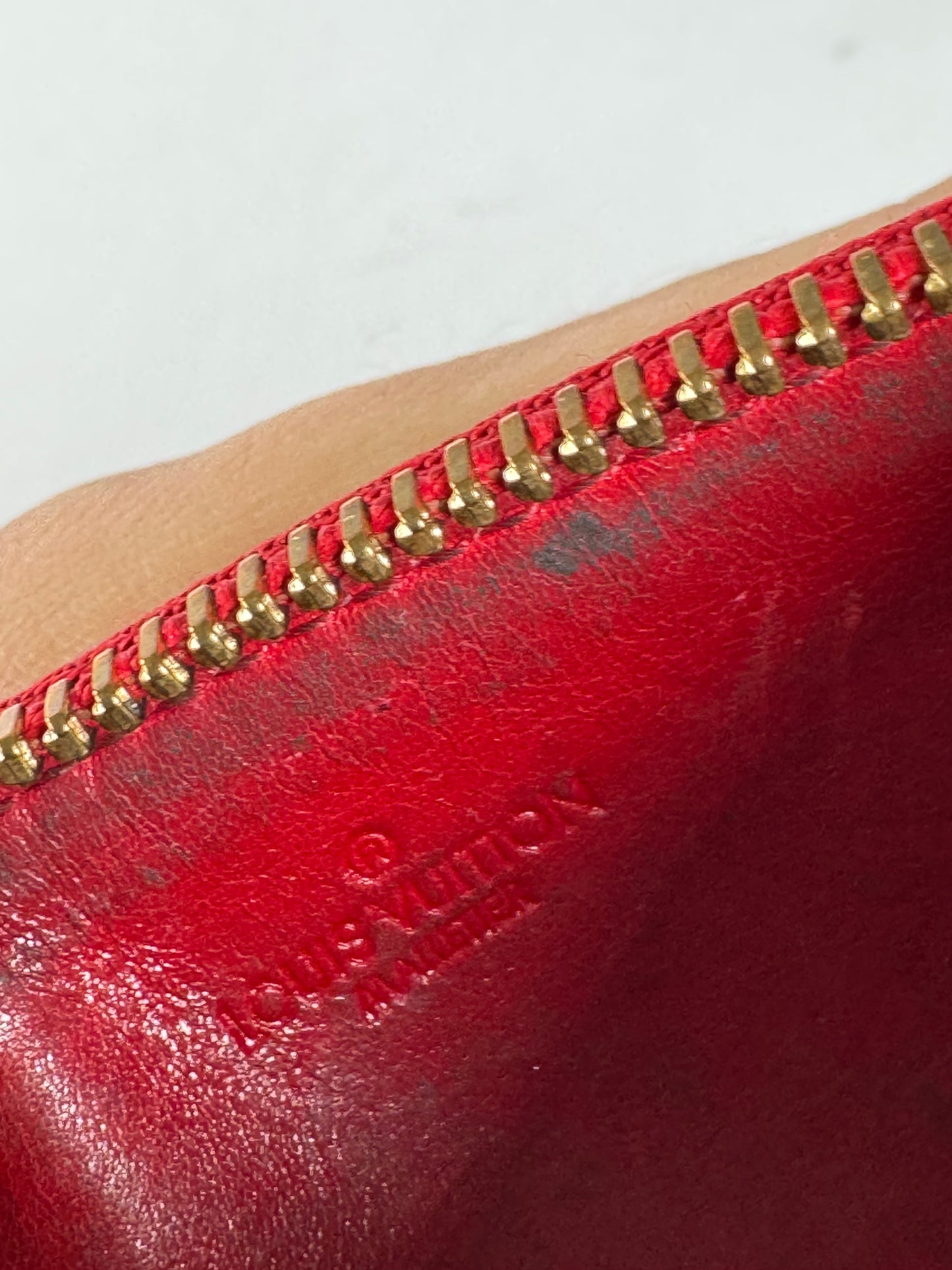 Vintage Louis Vuitton Le Dauphine EPI Leather Card Holder / Purse Red