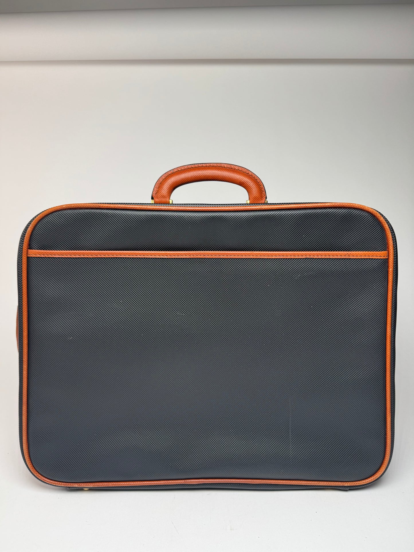 Vintage Bottega Veneta leather Suitcase black / Brown