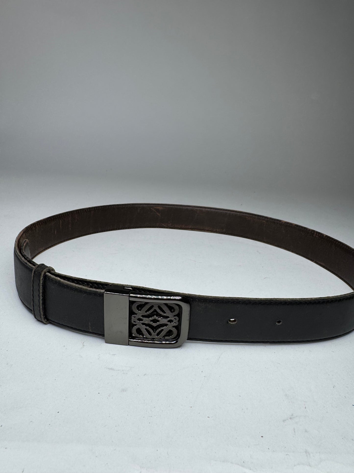 Vintage Loewe Madrid Leather Belt Black