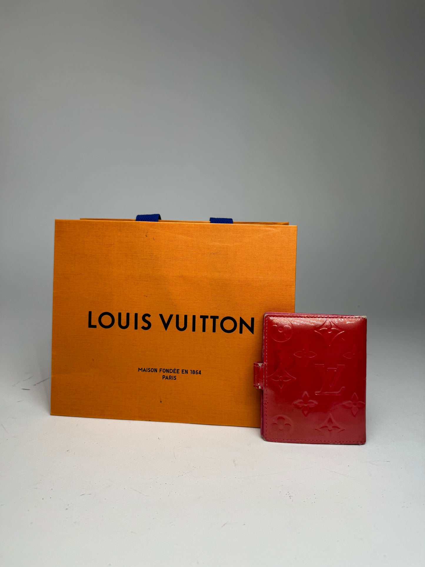 Vintage Louis Vuitton Vernis Leather Card Holder Red