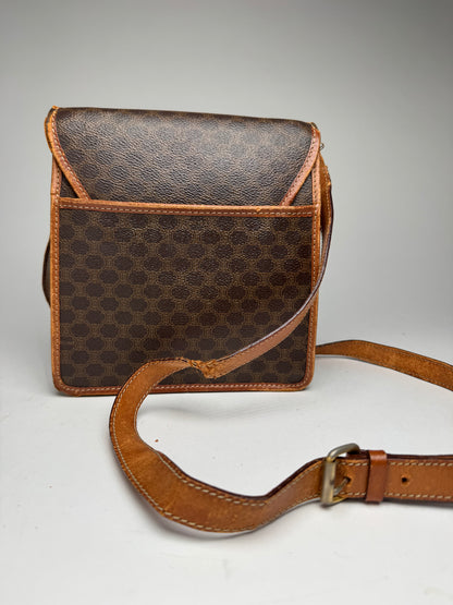 Vintage Celine Paris Triomphe Leather Bag Brown