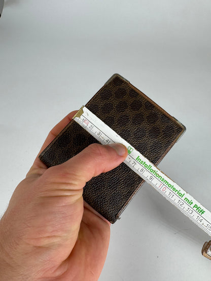 Vintage Celine Paris Leather Monogram Card Holder Brown
