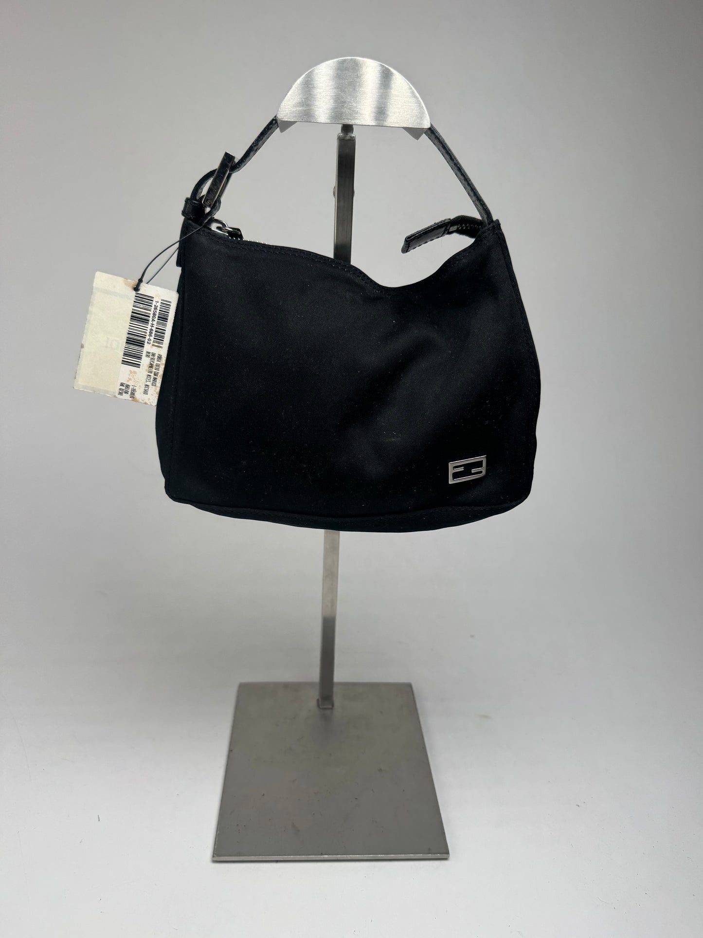 Vintage Fendi Mini Baguette Bag Canvas Black