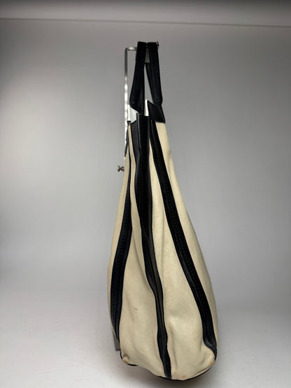 Vintage Chloe Alison leather Shopper Bag beige black