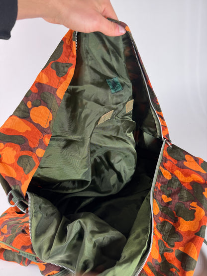 Vintage Jean Paul Gaultier Canvas Duffel Bag Orange / Dark Green