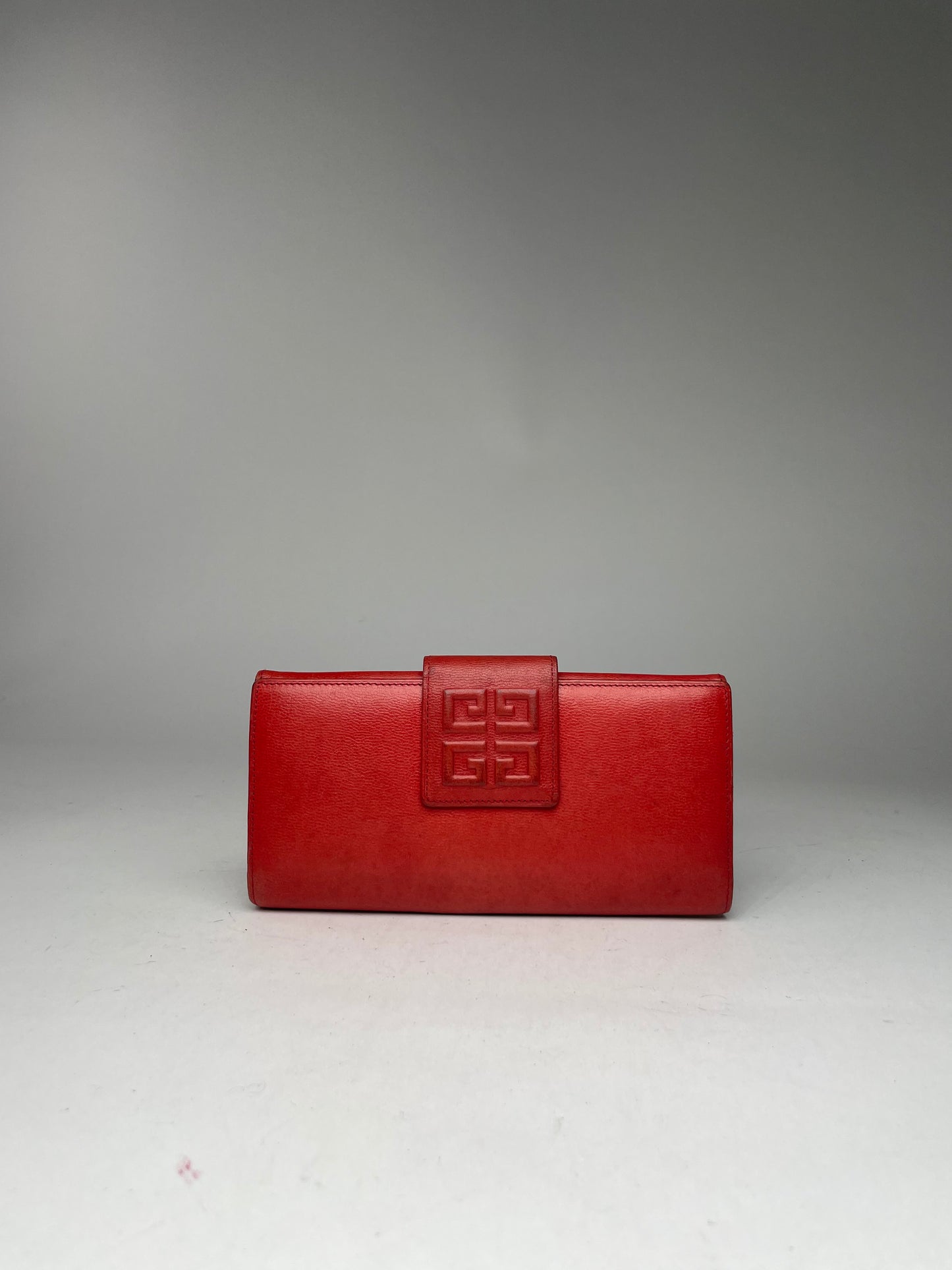 Vintage Givenchy GV3 Leather Wallet Red