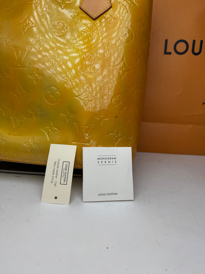 Vintage Louis Vuitton Vernis Leather Bag Yellow