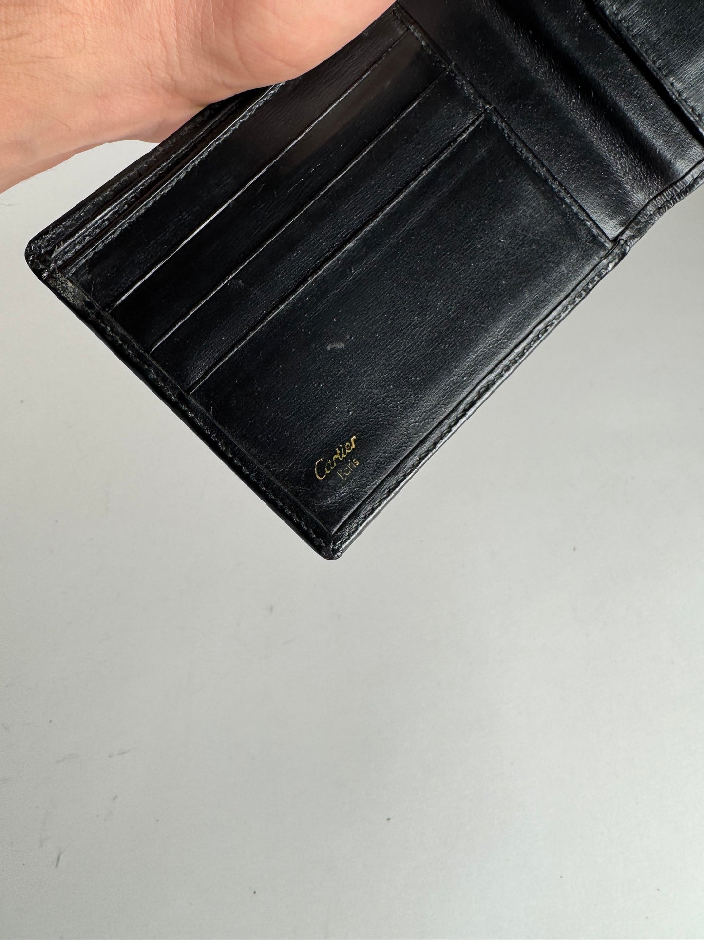 Vintage Cartier Leather Card Holder Black