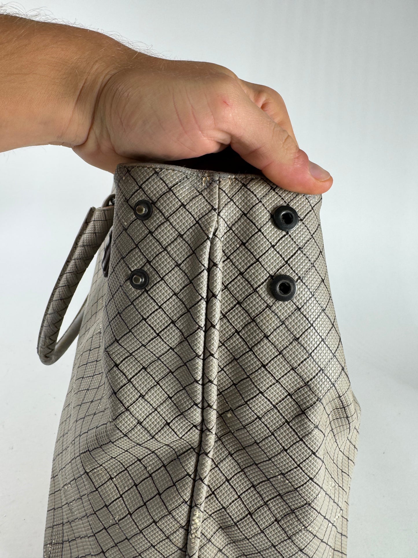 Vintage Bottega Veneta Andiamo Shopper Grey Brown