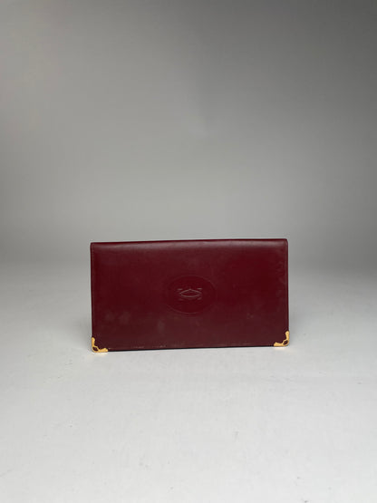 Vintage Cartier Leather ID Holder Burgundy