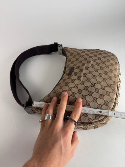 Vintage Gucci Monogram Crossaint 2Way Bag beige