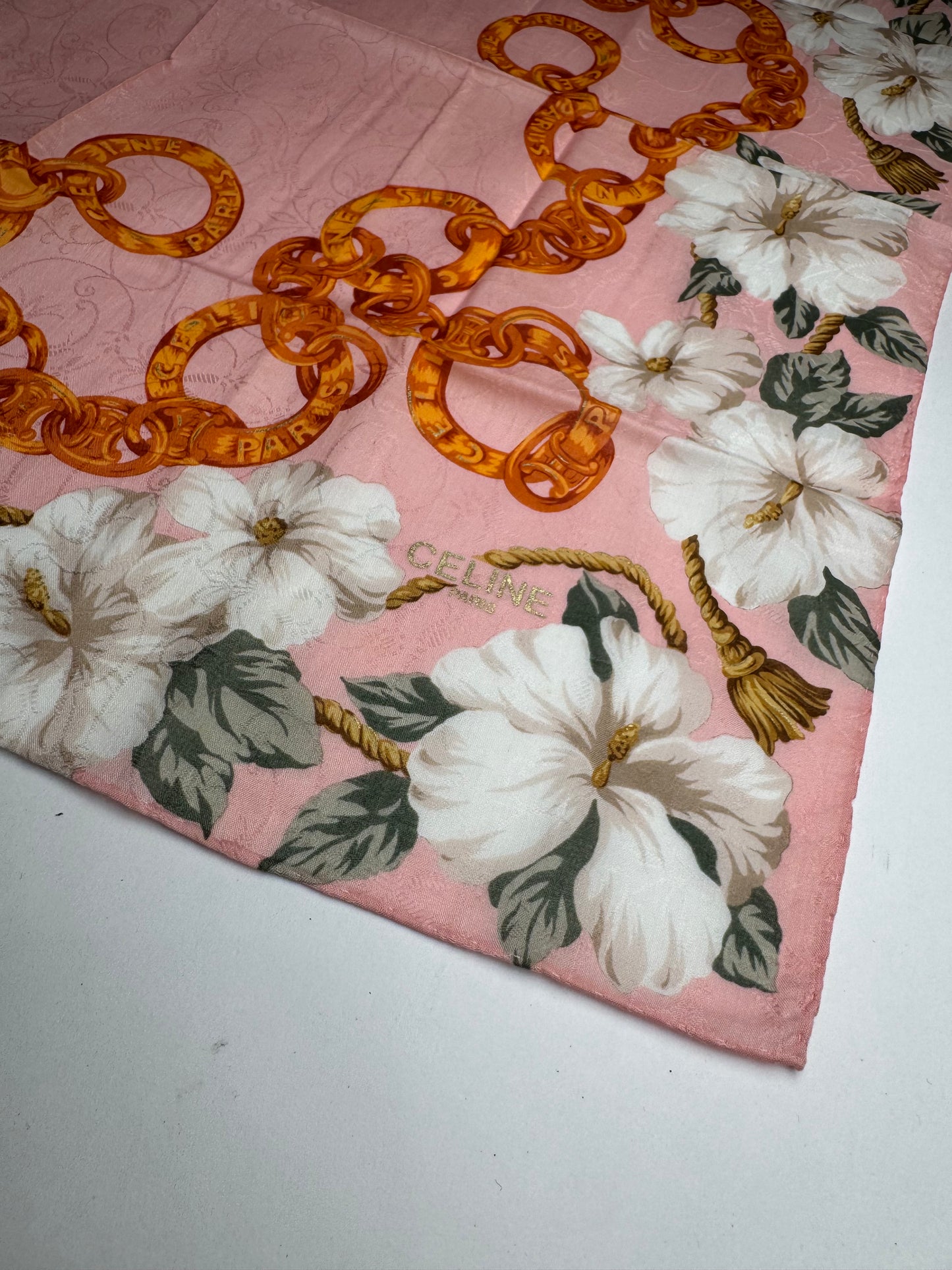 Vintage Celine Paris Silk/Canvas Scarf