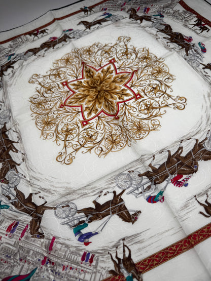 Vintage Celine Paris Silk/Canvas Scarf