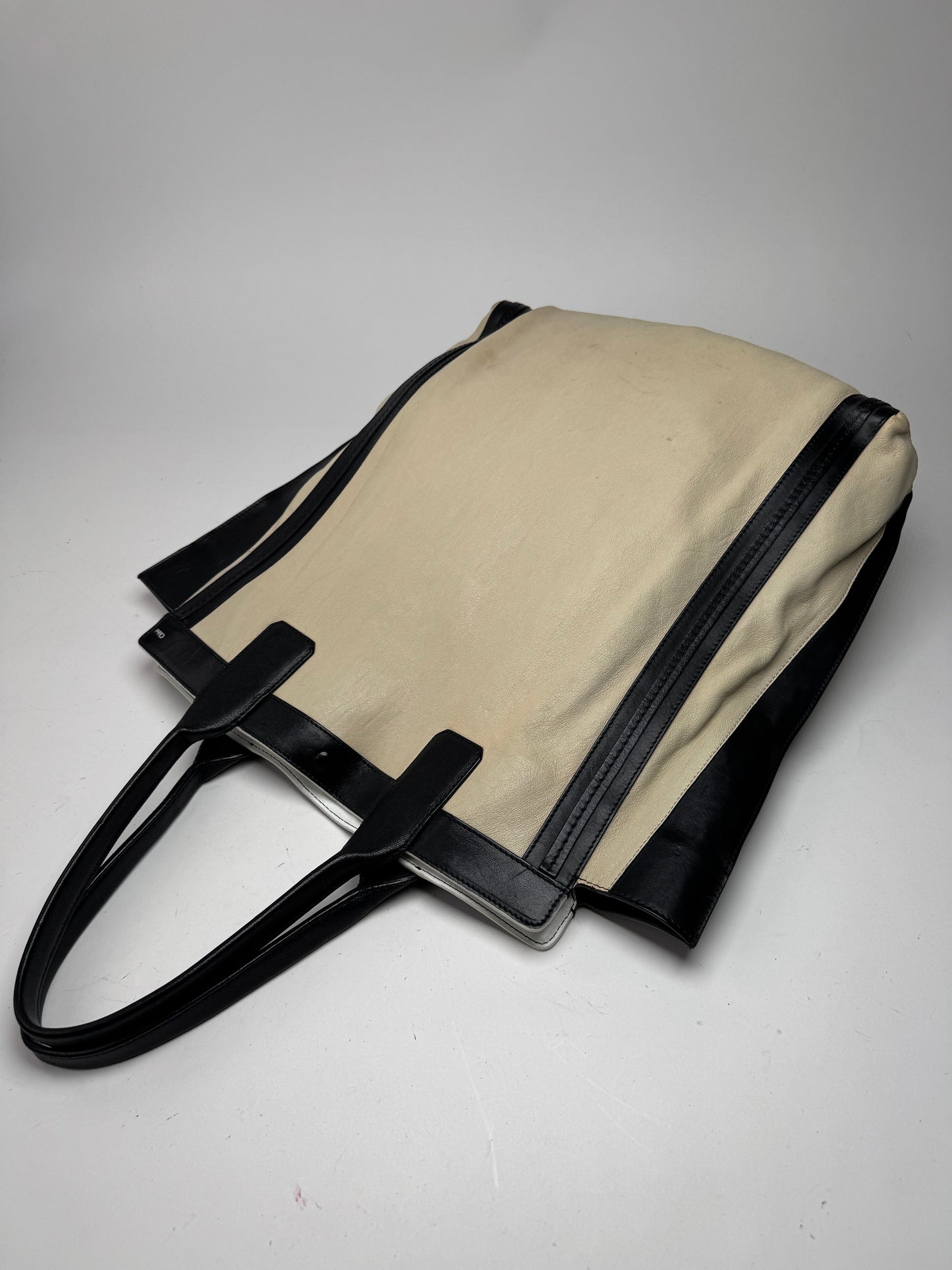 Vintage Chloe Alison leather Shopper Bag beige black