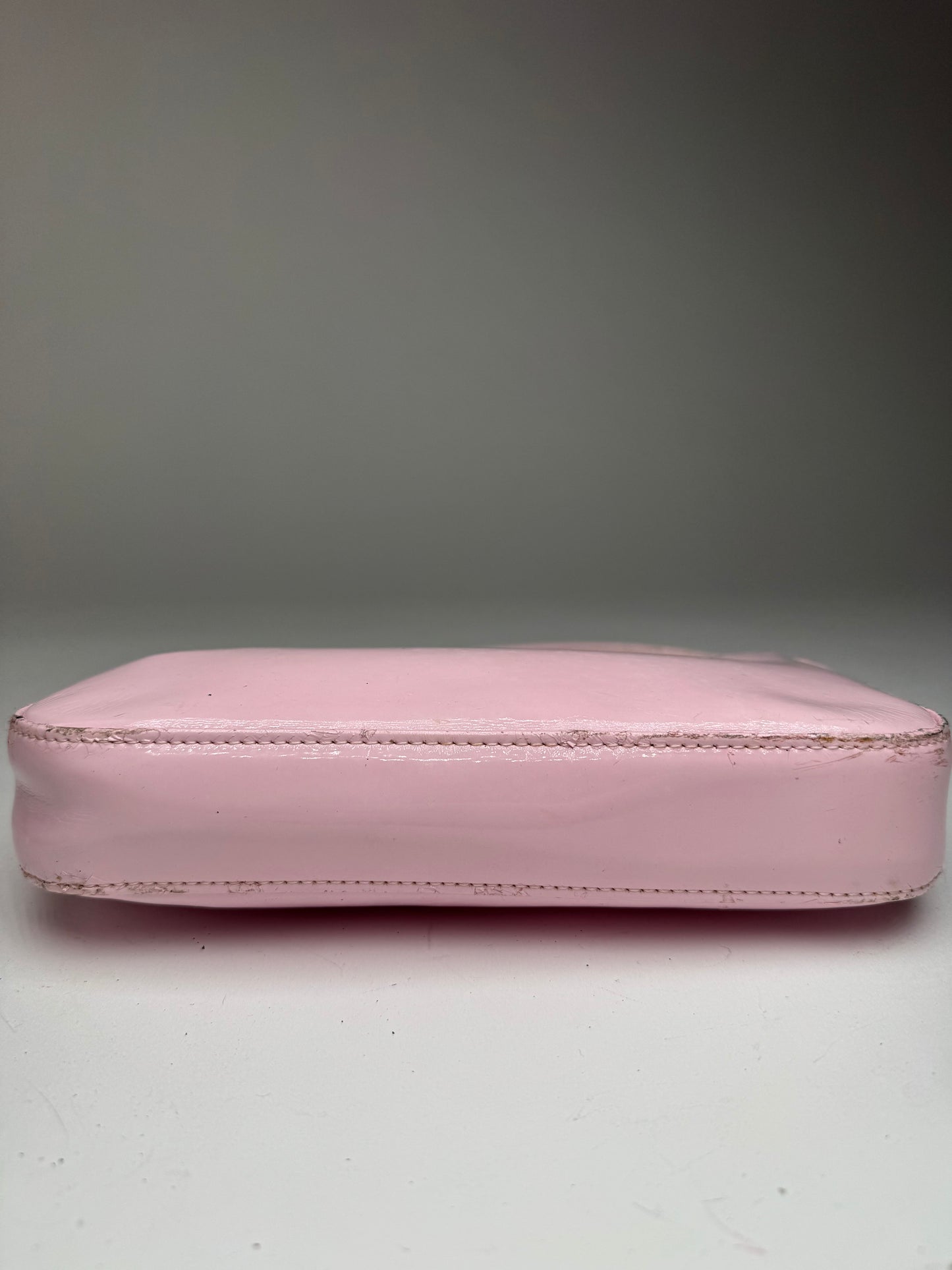 Vintage Courreges Patent Leather Baguette Bag Rose