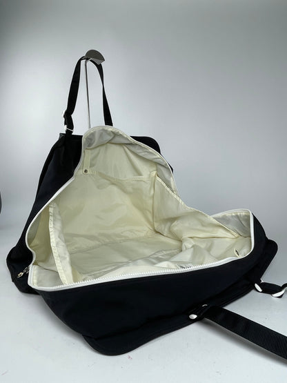 Vintage Courreges Paris Weekender Travel Bag Black White