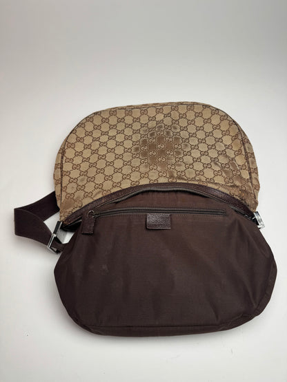 Vintage Gucci Monogram Crossaint 2Way Bag beige