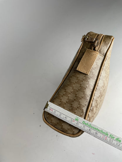 Vintage Celine Triomphe Leather Monogram Clutch