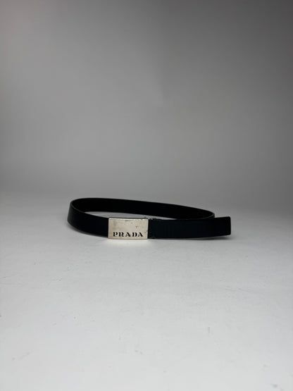 Vintage Prada Leather Belt Black