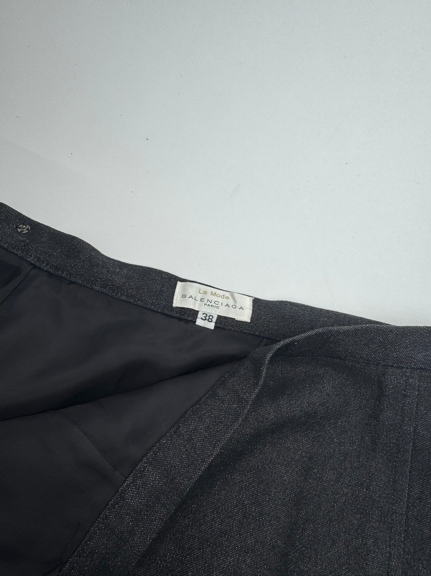 Vintage Balenciaga Wool Skirt Black 34/XS