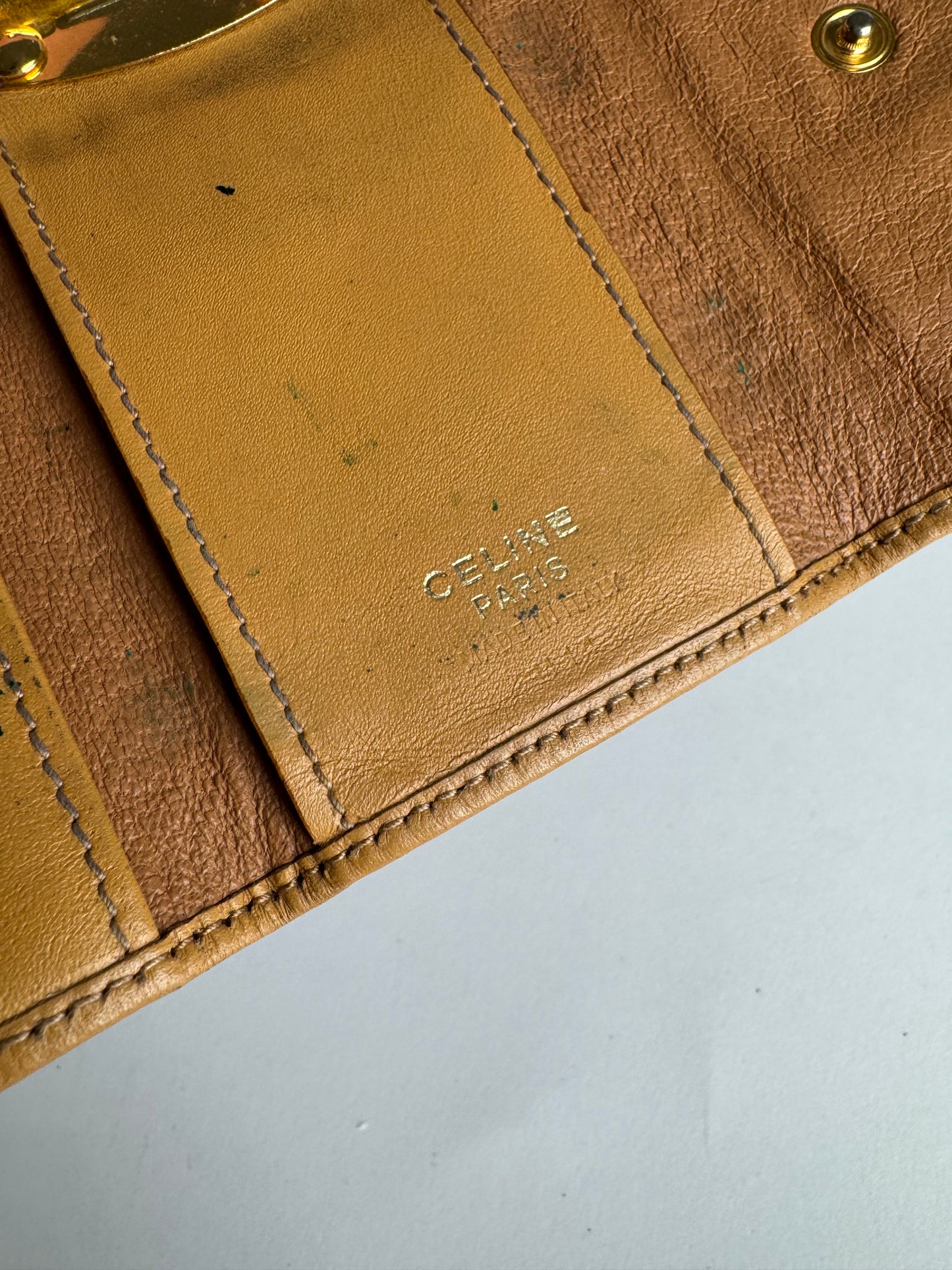 Vintage Celine Paris Leather Monogram Key Holder