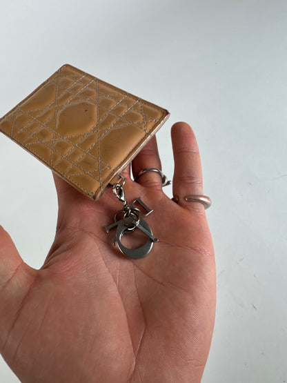 Vintage Dior Patent Leather Card Holder Peach-Orange