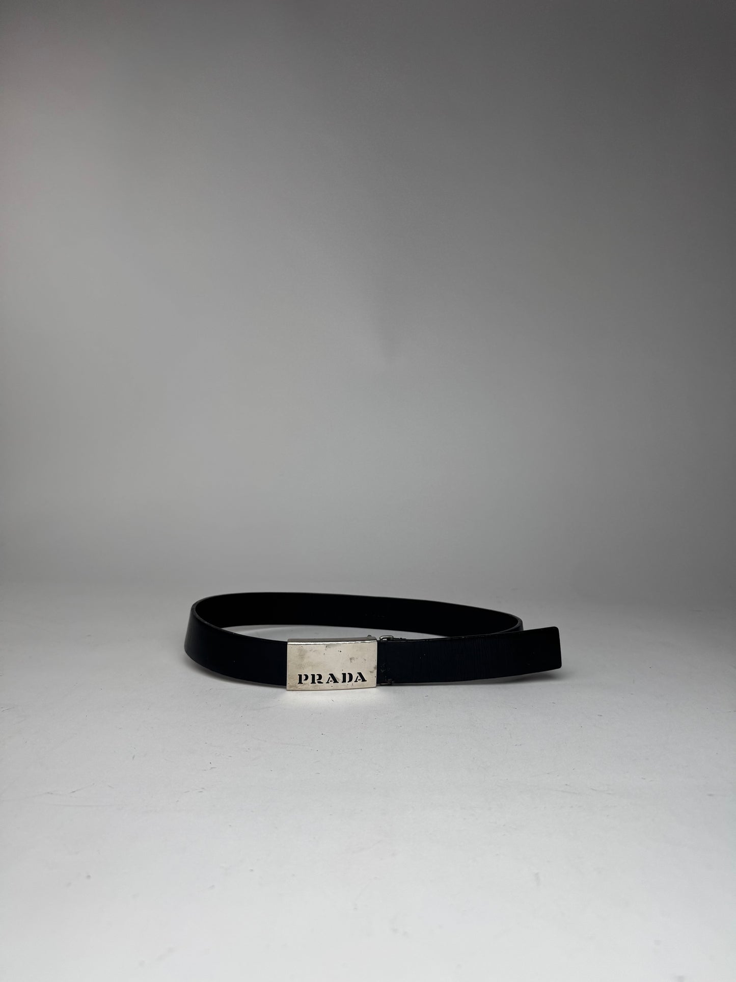 Vintage Prada Leather Belt Black