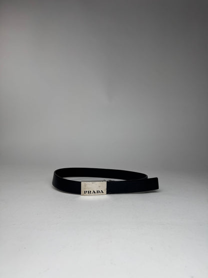 Vintage Prada Leather Belt Black