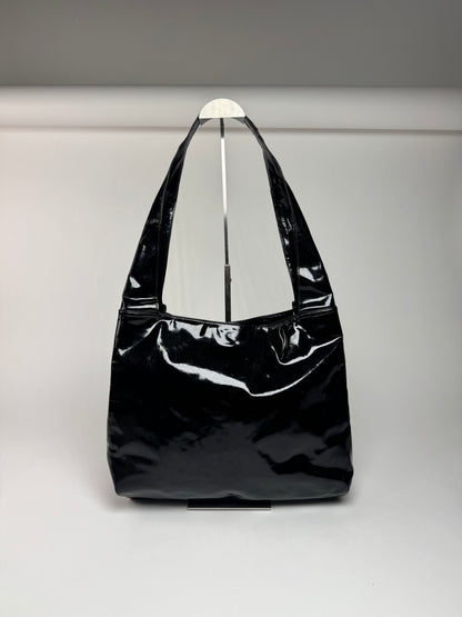 Vintage Gucci Tom Ford Patent Leather Shoulder Bag Black