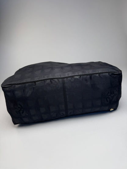 Vintage Chanel Canvas Monogram Shopper Black