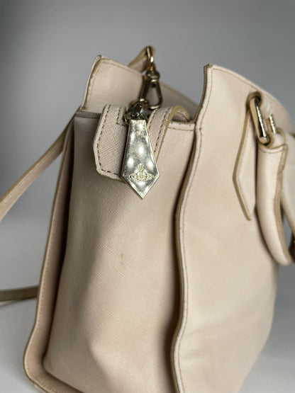 Vintage Vivienne Westwood 2Way Opio Safiano Leather Bag Beige