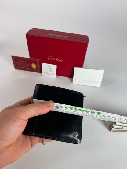 Vintage Cartier Flap Leather Wallet Black