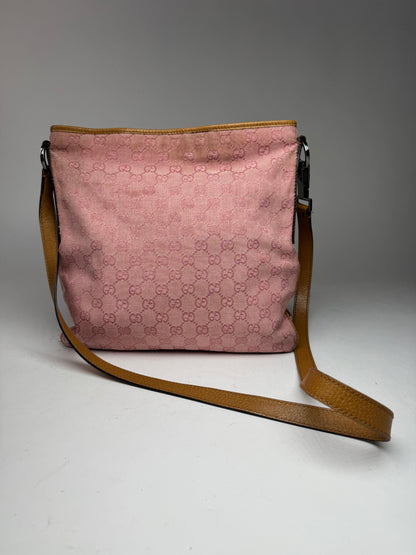 Vintage Gucci Monogram Shoulder Bag pink