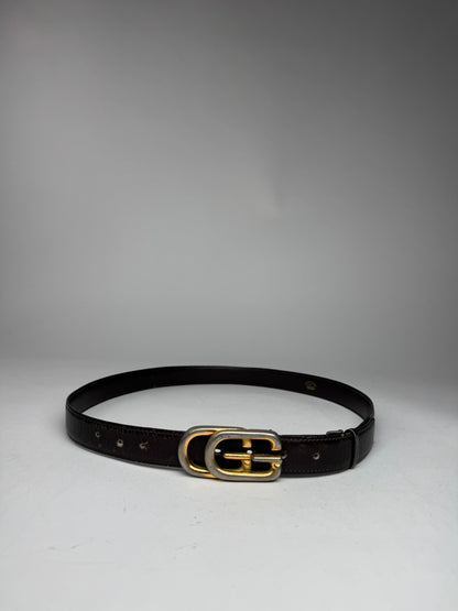 Vintage Gucci GG Leather Belt Brown