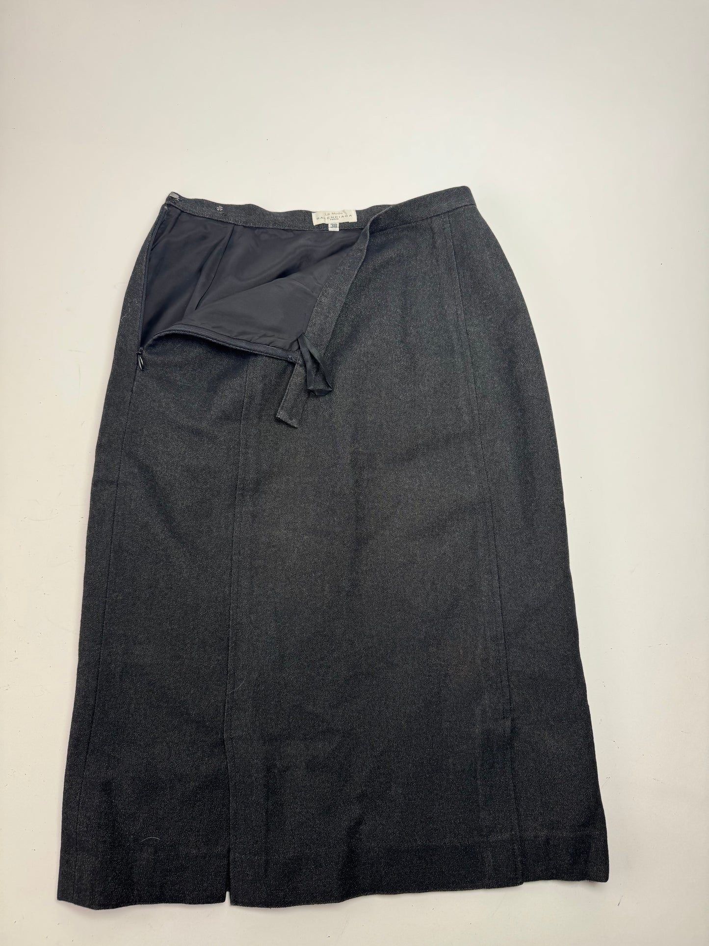 Vintage Balenciaga Wool Skirt Black 34/XS