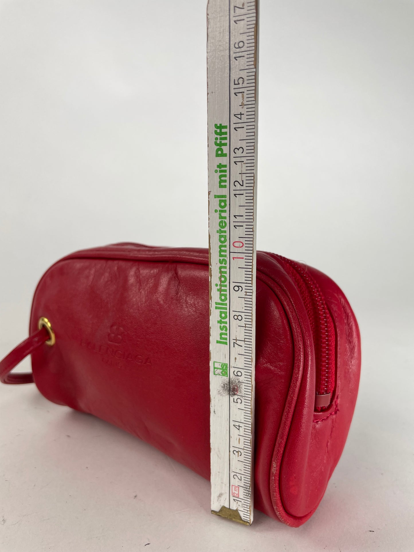 Vintage Balenciaga leather bag / clutch red