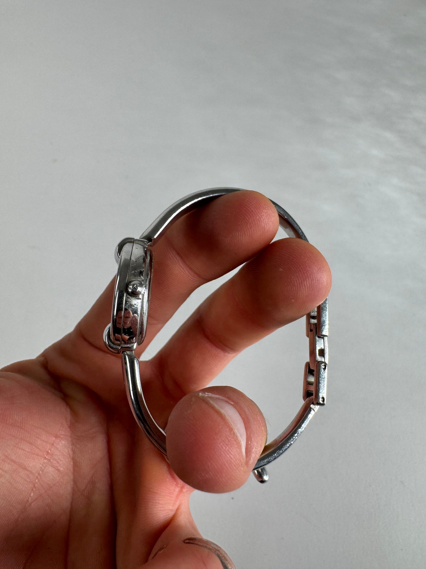 Vintage Gucci Horsebit Steel Watch Silver