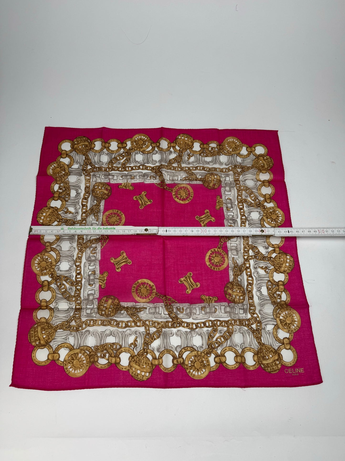 Vintage Celine Paris Silk Scarf Red